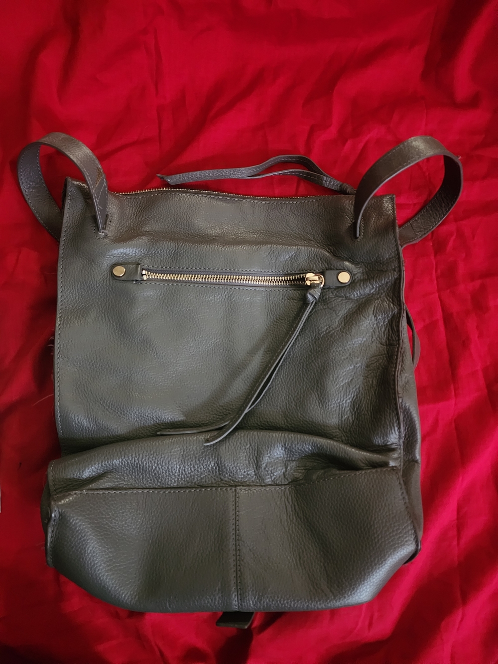 Kooba Leather Shoulder Bag in Dark Green